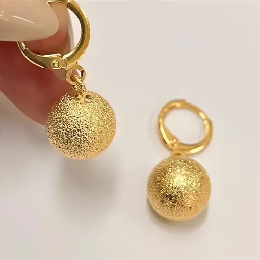 BR  C/ BOLA TRAQ 12MM C/ ARGOLINHA FOLHEADO A OURO 18K