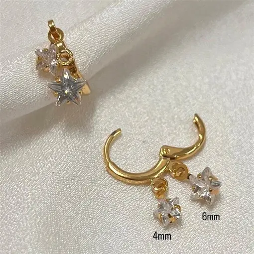 BR CLICK ESTRELAS ZIRC FOLHEADO A OURO 18K