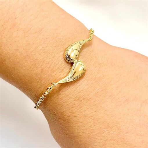 PULSEIRA GOTA C/ LISTRA CRAVEJADA  FOLHEADO A OURO 18K
