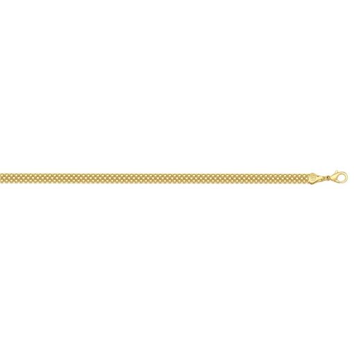 CORRENTE ACHATADA 5,6MM FOLHEADO A OURO 18K