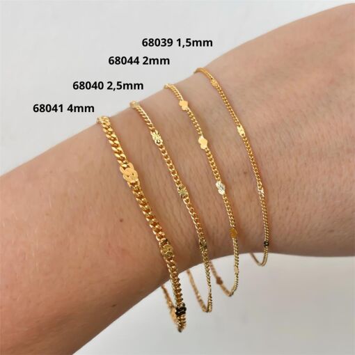 COR GRUMET 1,95MM C/ AMASSADOS DEZ * FOLHEADO A OURO 18K