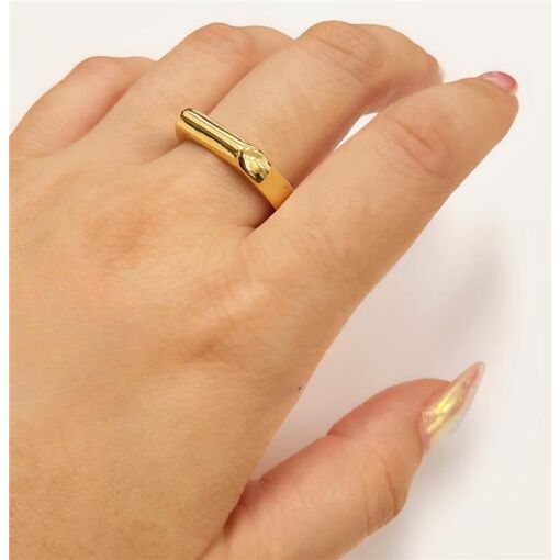 ANEL ABERTO CHAPINHA  FOLHEADO A OURO 18K