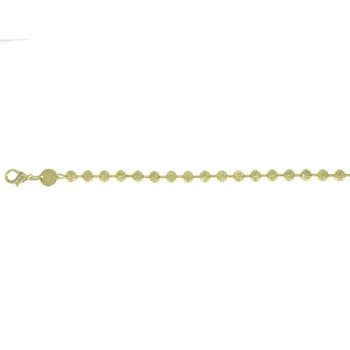 COR BOLINHA 4MM TRAQUELADA FOLHEADO A OURO 18K