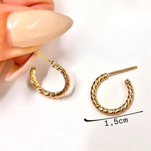 BR ARGOLA TORCIDA 1,5CM FOLHEADO A OURO 18K