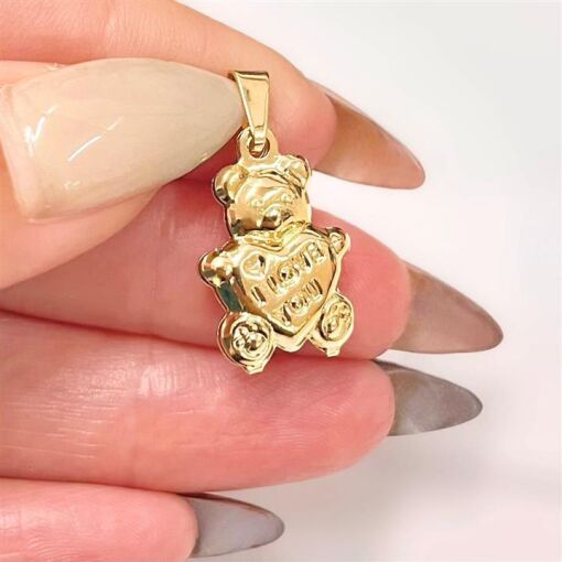 PING URSINHO LOVE YOU FOLHEADO A OURO 18K