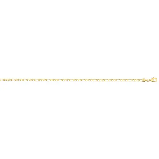 CORRENTE FIGARO FLAT 3X1 3,20 MM FOLHEADO A OURO 18K