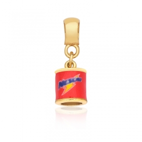 Pingente Berloque de Achocolatado/Vermelho Folheado a Ouro