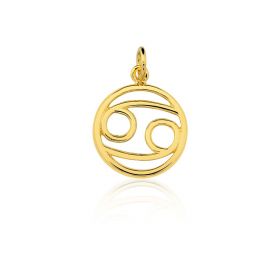 Pingente Signo de Câncer Prata com Banho de Ouro