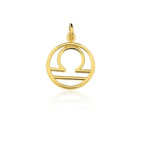 Pingente Signo de Libra Prata com Banho de Ouro