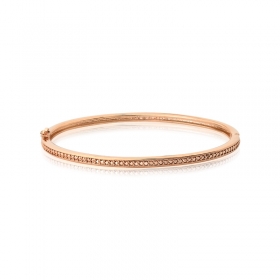 Bracelete com Uma Fileira de Zircônias Banhado I.P Rosê