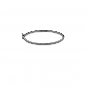 Bracelete Kids de Algema Liso Folheado a Ródio Negro