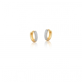 Kit Três Pares de Argolas com Zirconias Brancas Folheado a Ouro