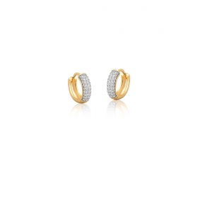 Kit Três Pares de Argolas com Zirconias Brancas Folheado a Ouro
