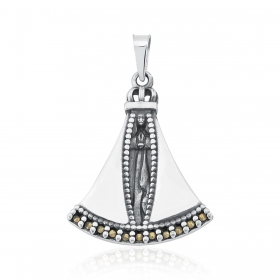 Pingente de Nossa Senhora Aparecida Prata Envelhecida