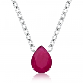 Corrente com Cristal em Gota Fusion Marsala Folheada a Ródio