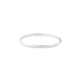 Bracelete Kids Oval de Algema Liso Prata Lisa