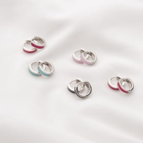 Argola com Aro Quadrado Esmaltada Cor Marsala Folheada a Ródio