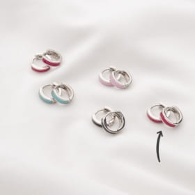 Argola com Aro Quadrado Esmaltada Cor Marsala Folheada a Ródio