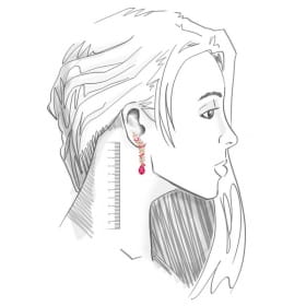 Brinco Ear Cuff Pêndulo com Cristais Coloridos Folheado a Ouro