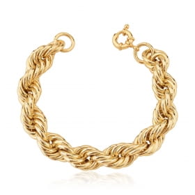 Pulseira Cordão Baiano Liso com Fecho Boia Folheada a Ouro