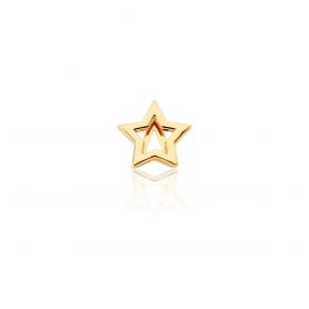 Pingente Esteira de Estrela Lisa em Aço Dourado