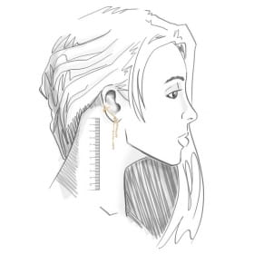 Brinco Ear Cuff Pêndulo com Zircônias Brancas Banhado a Ouro