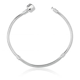Pulseira Kids Linha Conquistas 14cm Liso com Trava em Prata Lisa