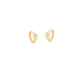 Argola com Flor Lisa Banhada a Ouro