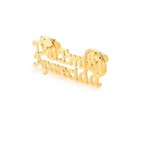 Broche Personalizado com até 3 Palavras Liso Banhado a Ouro