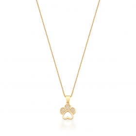 Conjunto Brinco e Corrente com Pingente Pet Banhado a Ouro