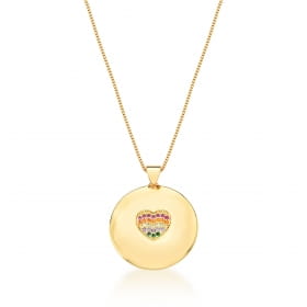 Conjunto Brinco e Corrente com Pingente Coração Banhado a Ouro
