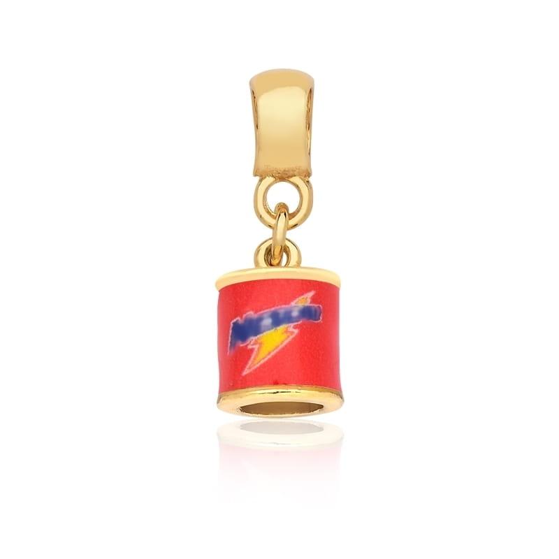 Pingente Berloque de Achocolatado/Vermelho Folheado a Ouro