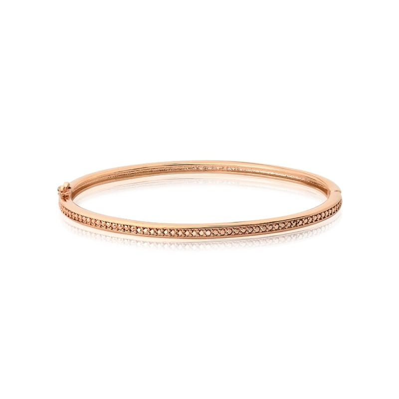 Bracelete com Uma Fileira de Zircônias Banhado I.P Rosê