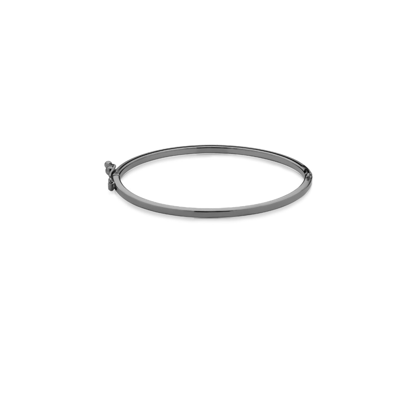 Bracelete Kids de Algema Liso Folheado a Ródio Negro