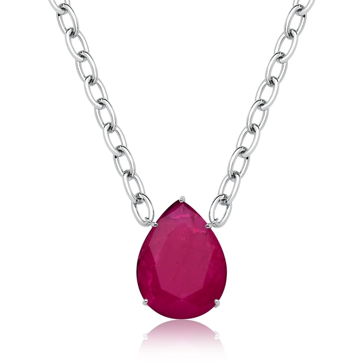 Corrente com Cristal em Gota Fusion Marsala Folheada a Ródio