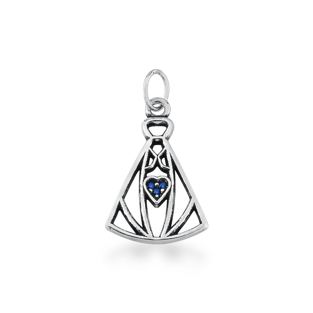 Pingente de Nossa Senhora Aparecida Prata Envelhecida