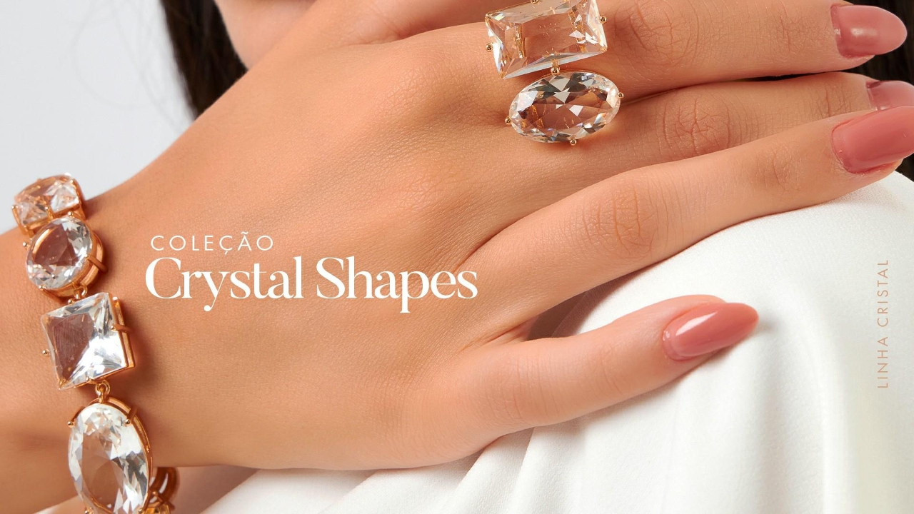 Coleção Crystal Shapes: Os cristais transparentes em semijoias maximalistas no atacado