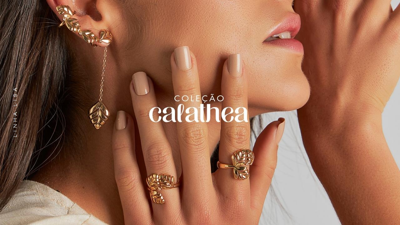 Coleção Calathea: semijoias douradas inspiradas na flora para revenda