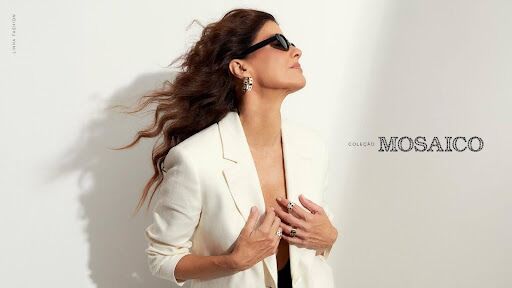 Coleção Mosaico: joias esmaltadas com cristais pretos