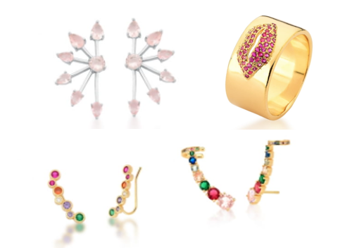 Como combinar semijoias coloridas no mostruário?