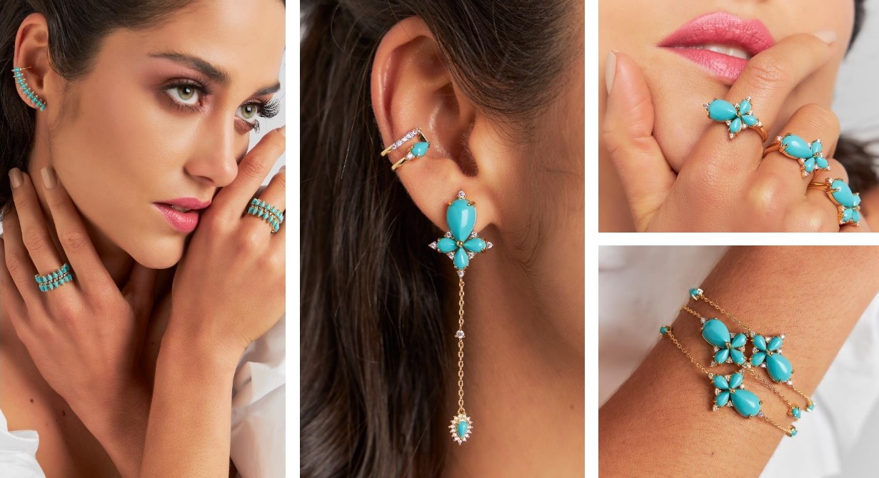 A tendência das joias turquesa na Coleção Gotas de Orvalho