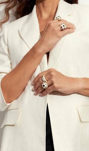 Coleção Mosaico: joias esmaltadas com cristais pretos