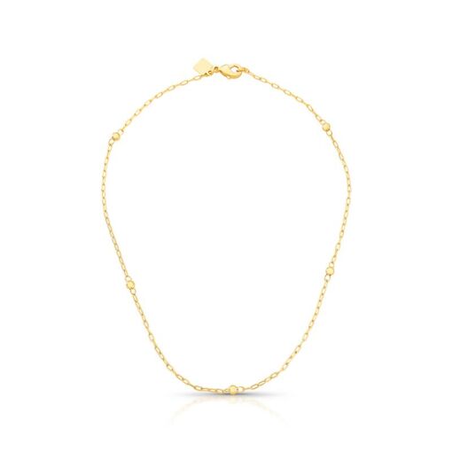 CHOKER COM ESFERAS LISAS EM MALHA DE ELOS