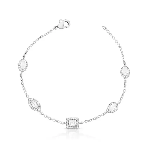 PULSEIRA INTERCALADA COM CRISTAIS E ZIRCÔNIAS