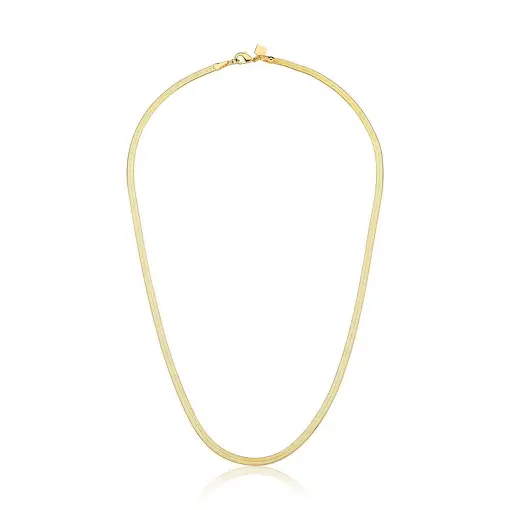 CORRENTE EM MALHA LAMINADA LISA BANHADA A OURO