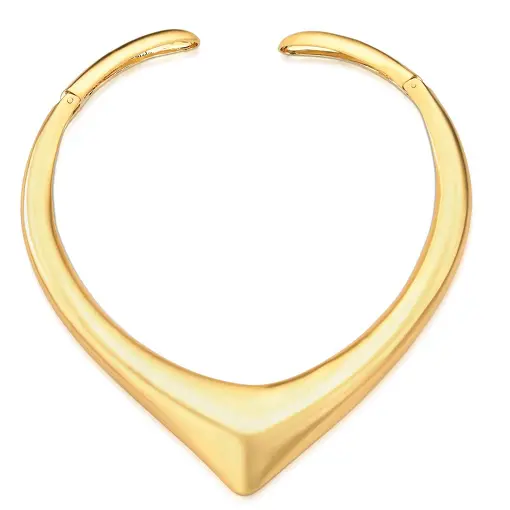 GARGANTILHA TRIANGULAR COM ABERTURA CURVA ACETINADA