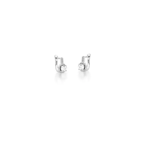 ARGOLA COM ZIRCÔNIAS BRANCAS PRATA RODINADA