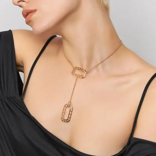 CHOKER COM PINGENTES RETAGULARES TRABALHADOS VAZADO