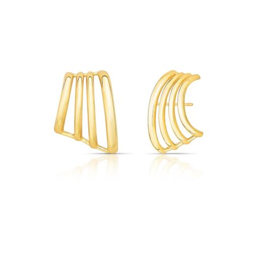 BRINCO EAR HOOK COM QUATRO VOLTAS LISO E VAZADO