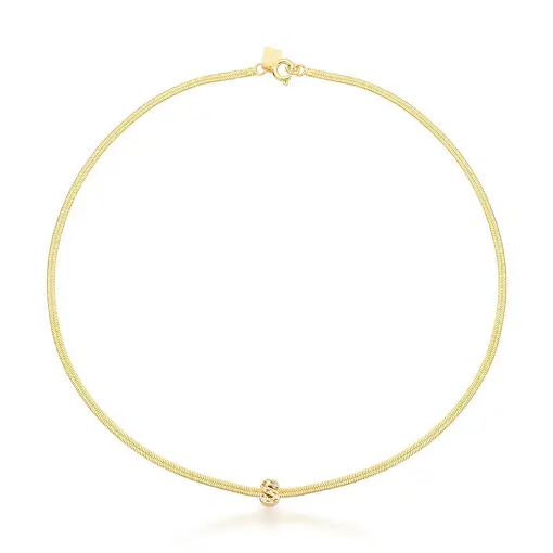 CHOKER LAMINADA COM PINGENTE LETRA "S" BANHADA A OURO